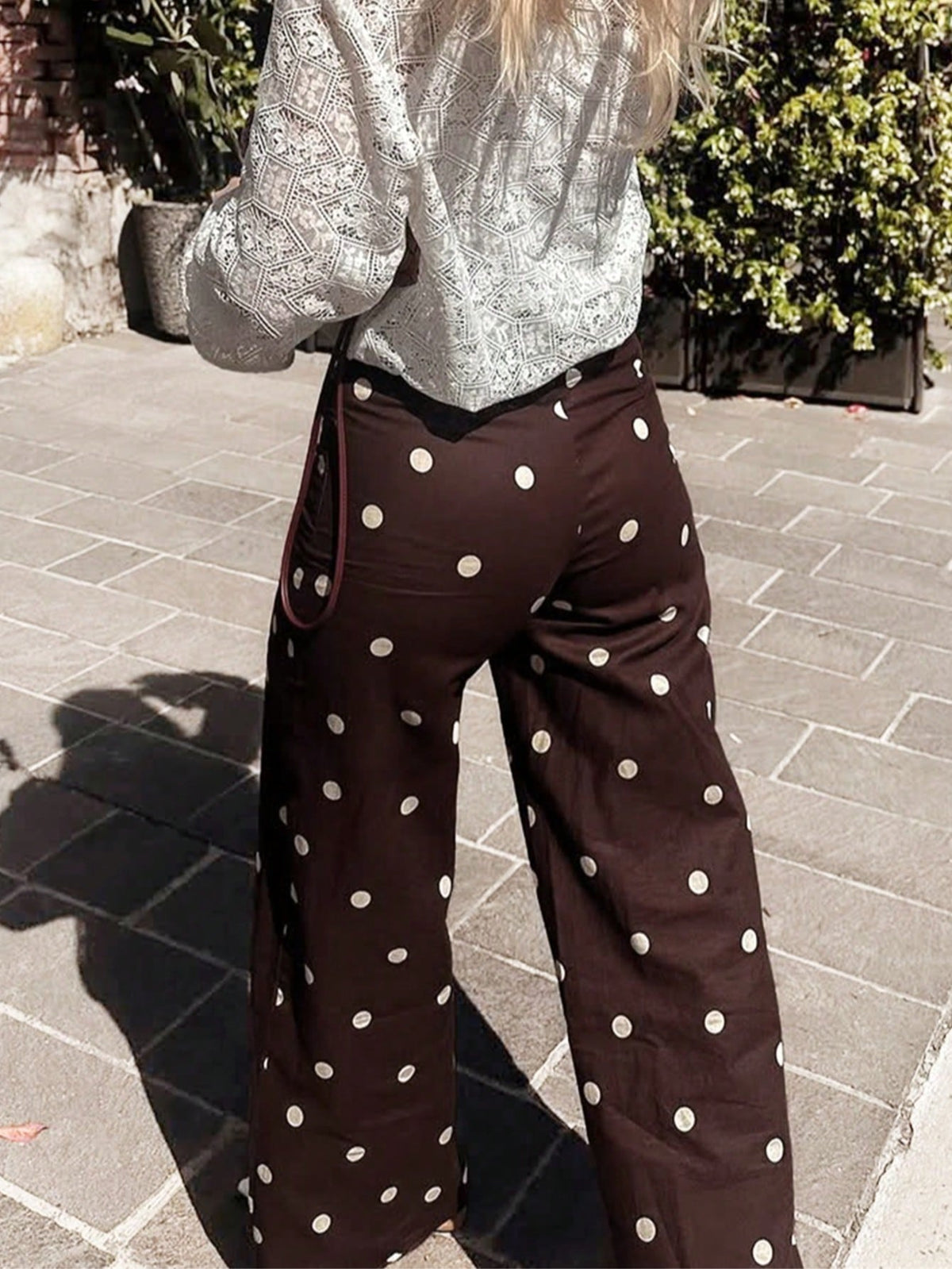 Pantalón lunares marrón