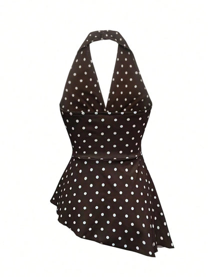 Blusa puntos café