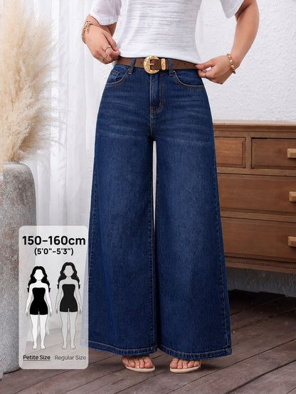 JEANS PALAZZO AZUL OSCURO + CINCHO