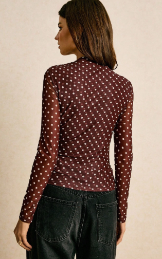 Blusa burdeos puntos